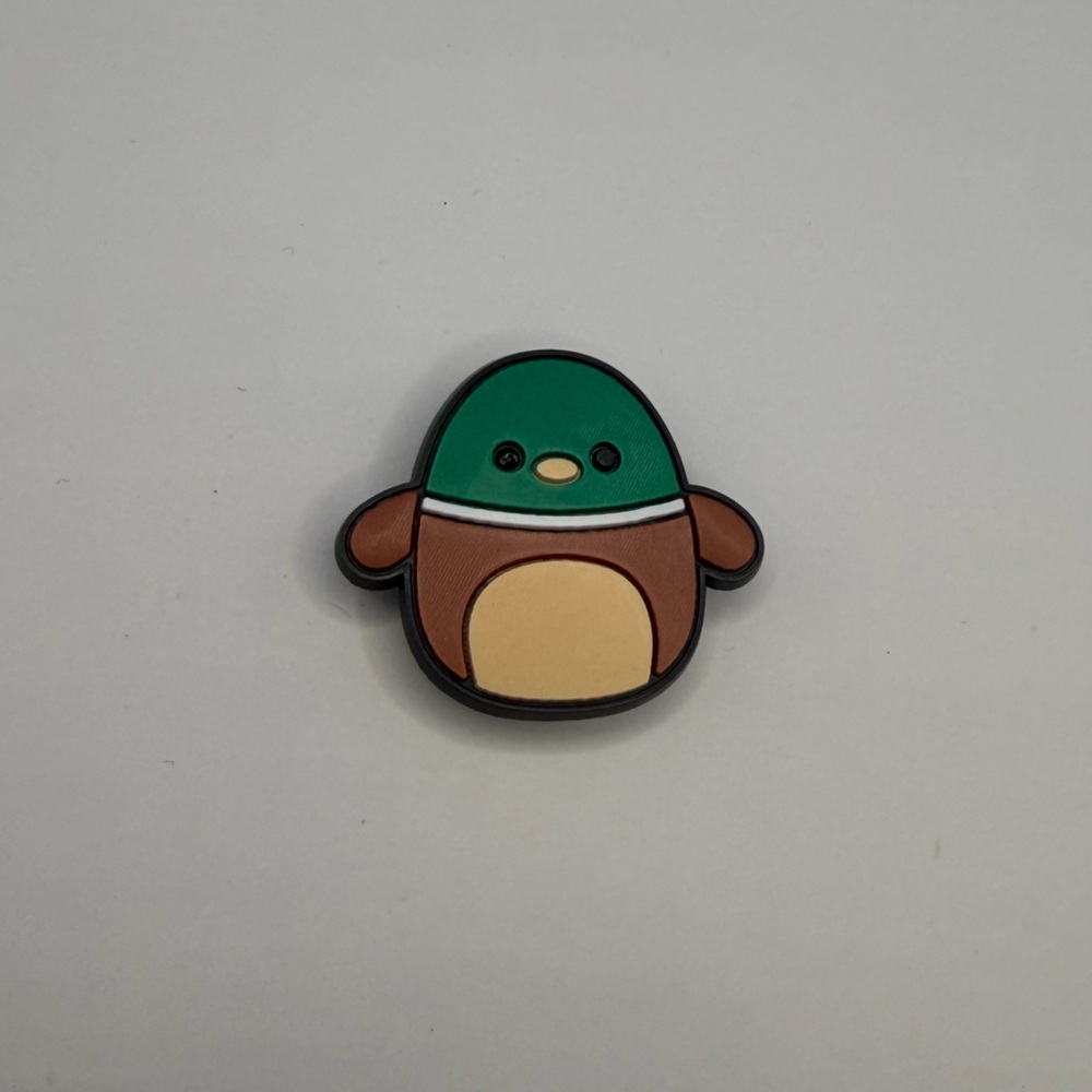 Avery The Mallard Duck Squishmallow Green & Brown Croc Charm